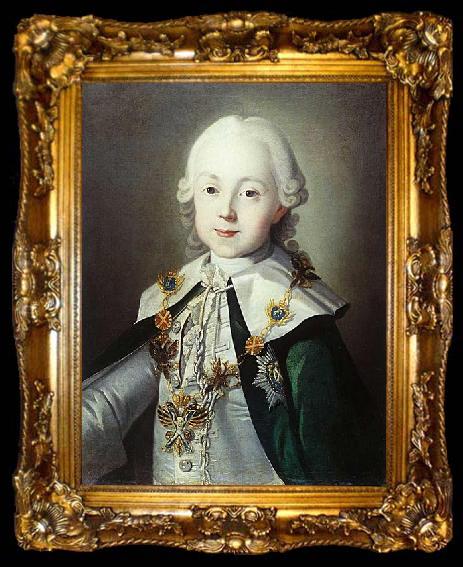 framed  unknow artist Portrait of Paul of Russia dressed as Chevalier of the Order of St. Andrew, ta009-2